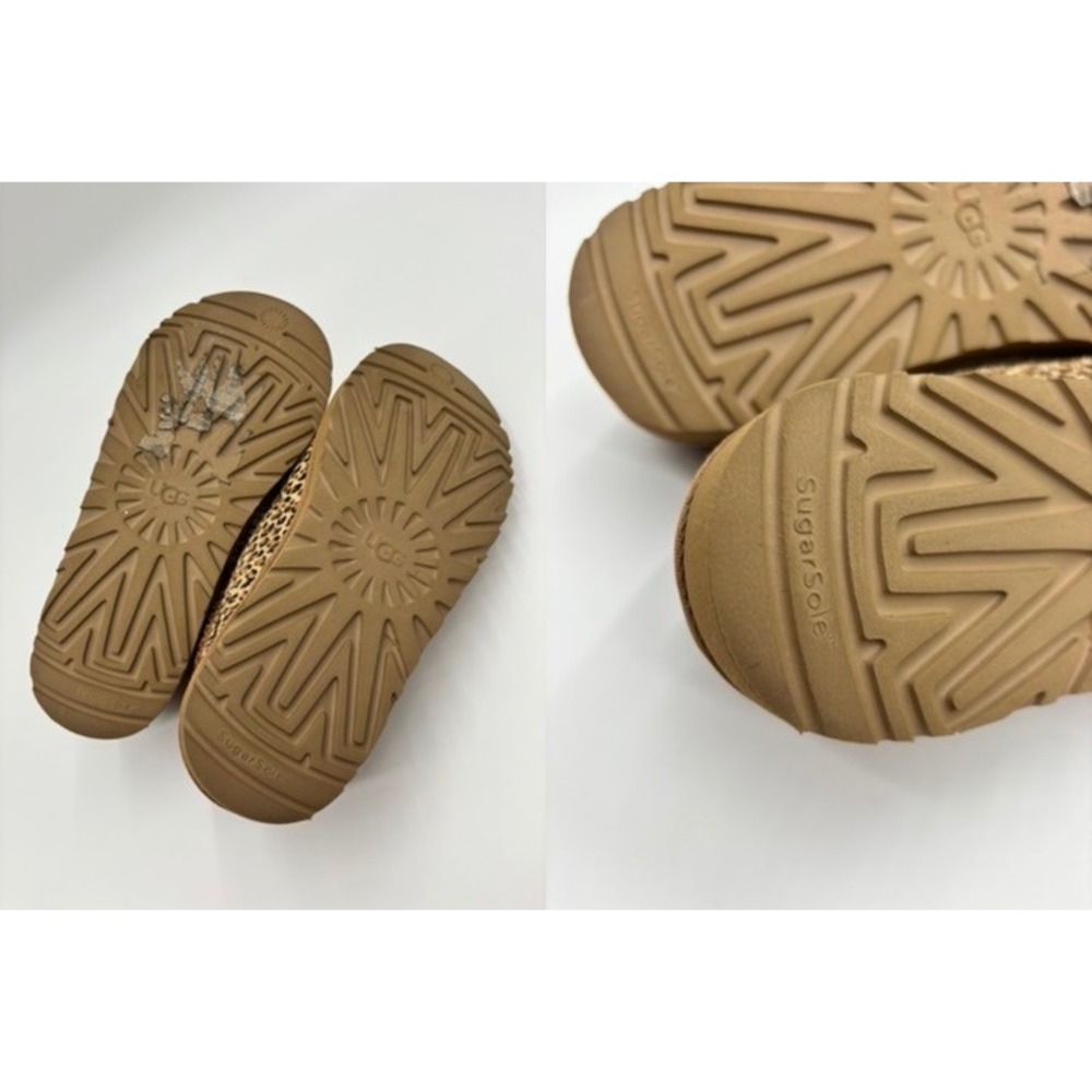UGG Tasman Leopard Calf Hair Slippers Chestnut Animal Print 1149230 Womens 8 - Picture 9 of 9